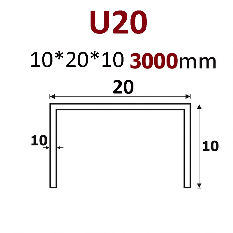 Nẹp trang trí chữ U 10x20x10mm bằng Inox304 YCS-U20 2 Nẹp trang trí chữ U 10x20x10mm bằng Inox304 YCS-U20 4