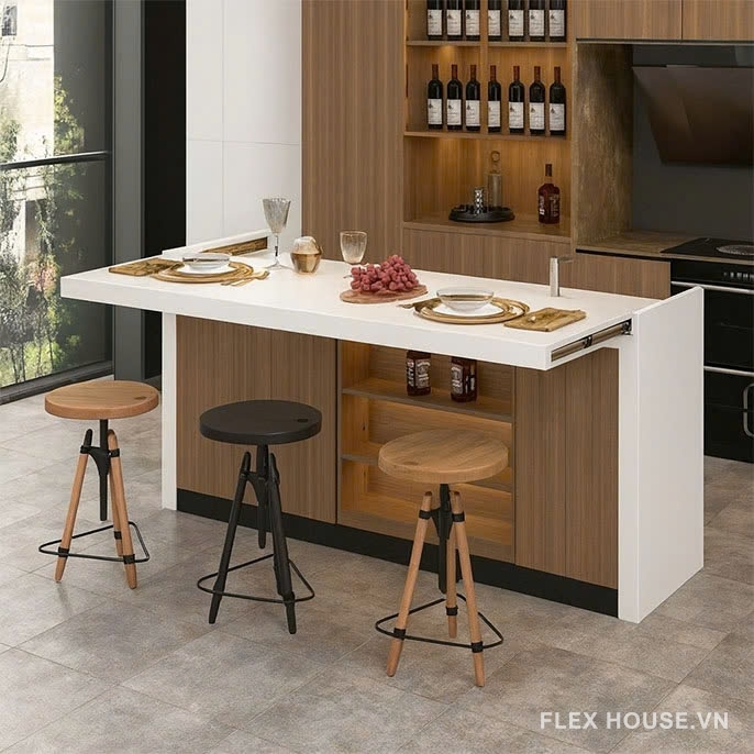 Phụ kiện ray trượt mở rộng cho bàn đảo bếp – Giải pháp thông minh cho không gian hiện đại 8