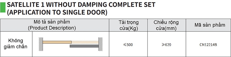 Phụ kiện ray trượt cửa lùa âm tải trọng 500KG CN12214B 6