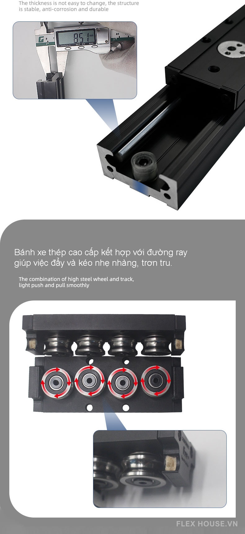 Phụ kiện ray trượt mở rộng cho bàn đảo bếp XR627 11