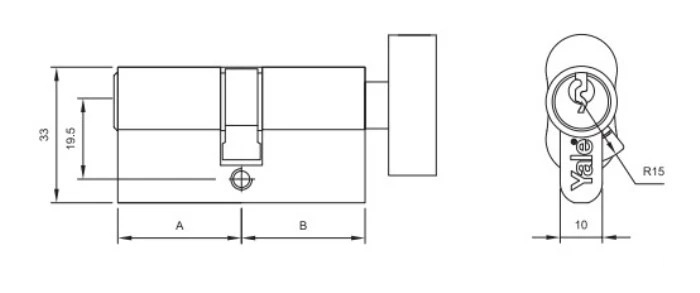 Ruột khóa 1 đầu chìa Yale 10-0503-3232-CK-02-11 7