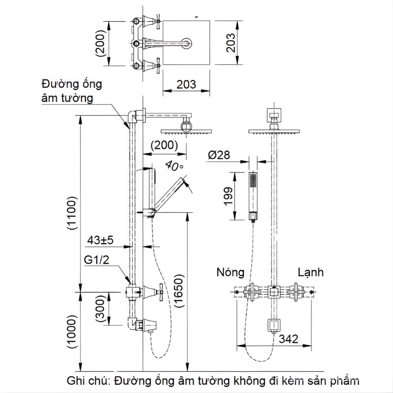 Sen tắm âm tường nước nóng lạnh Inax BFV-81SEHW 2 Sen tắm âm tường nước nóng lạnh Inax BFV-81SEHW