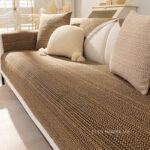 Tấm phủ ghế sofa cotton viền ren chống trượt PJ6277 (1)