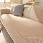 Tấm phủ ghế sofa cotton viền ren chống trượt PJ6277
