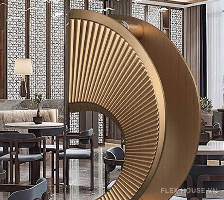 Tay nắm cửa bán nguyệt vân khía hiện đại bằng nhôm JX0903 8
