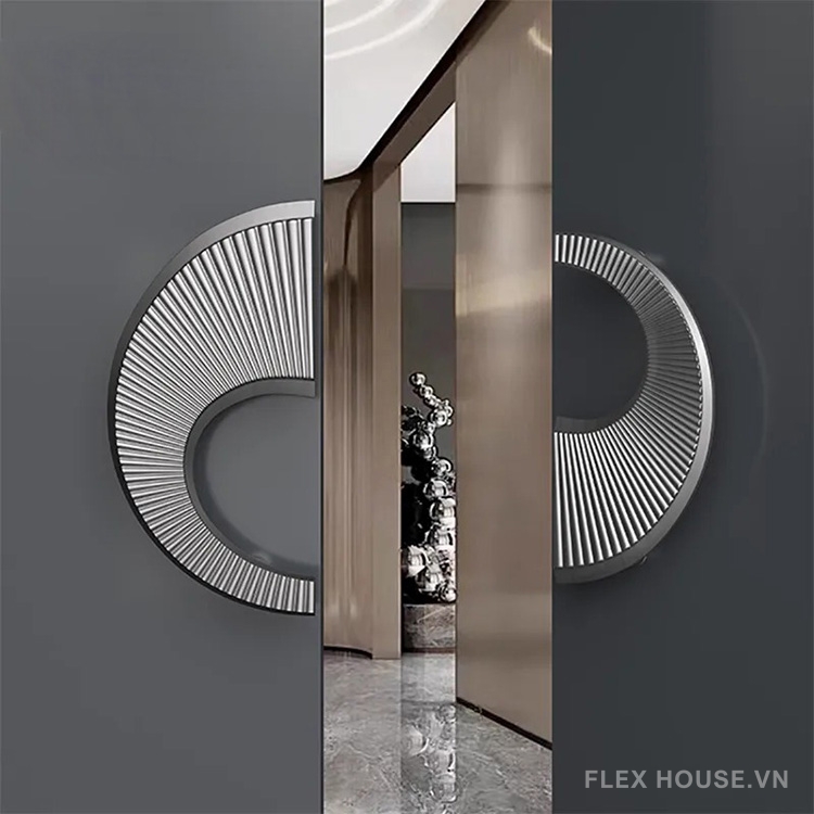 Tay nắm cửa bán nguyệt vân khía hiện đại bằng nhôm JX0903 (6) Tay nắm cửa bán nguyệt vân khía hiện đại bằng nhôm JX0903 1