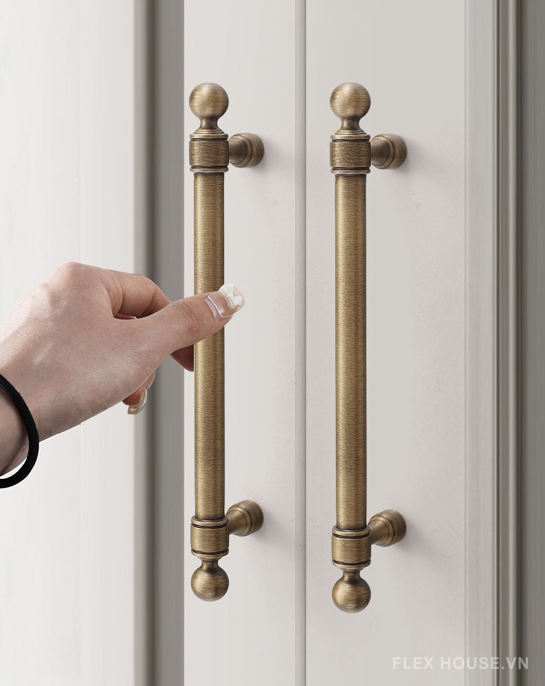 Tay nắm tủ bằng đồng cổ điển kiểu Pháp NSH5246 10