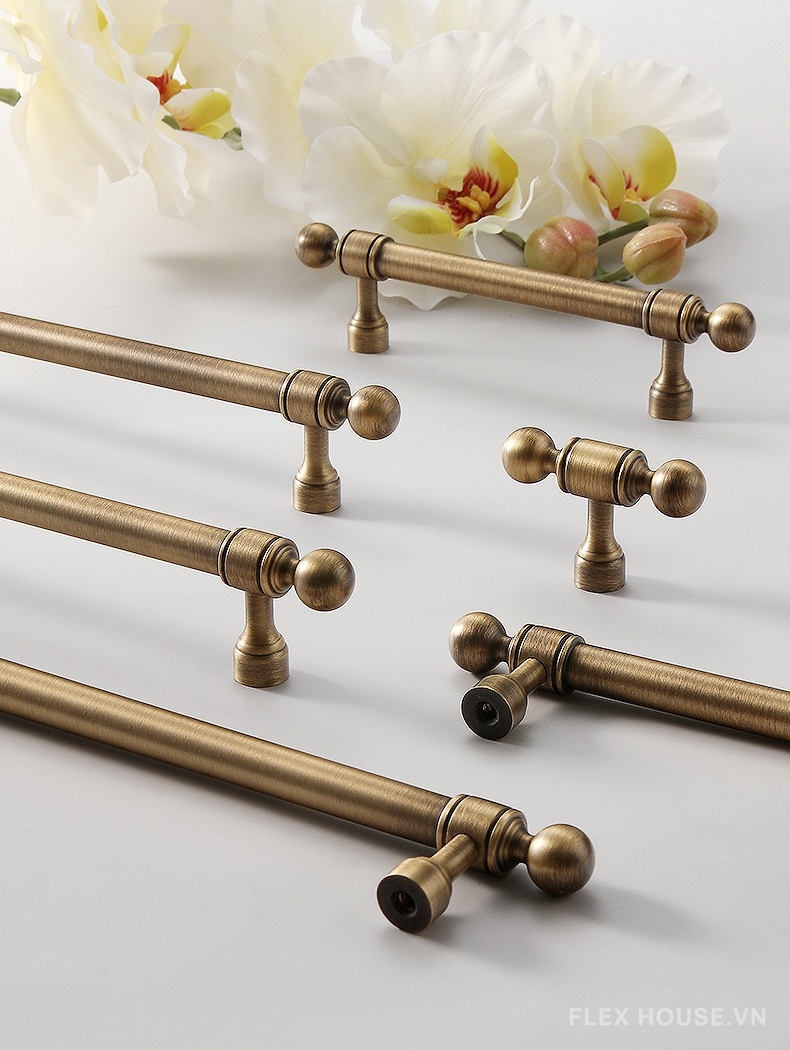 Tay nắm tủ bằng đồng cổ điển kiểu Pháp NSH5246 8