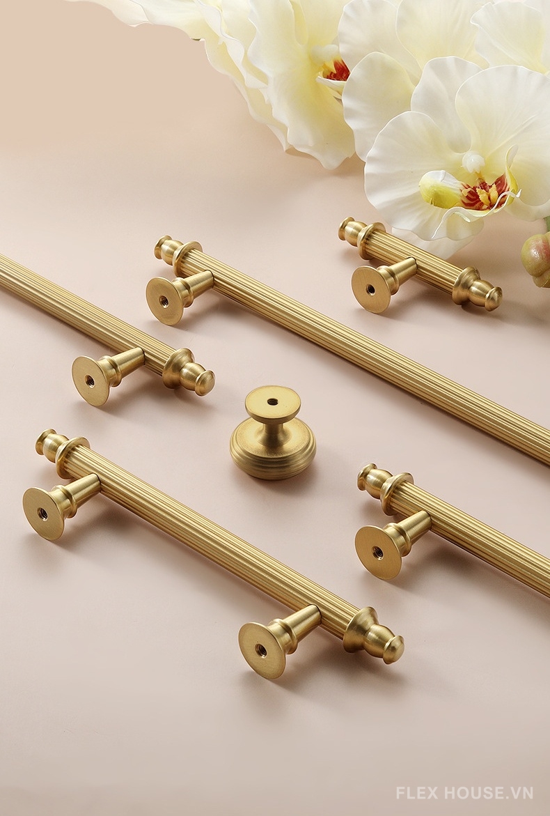 Tay nắm tủ cao cấp kiểu Âu bằng đồng NSH5496Y 6