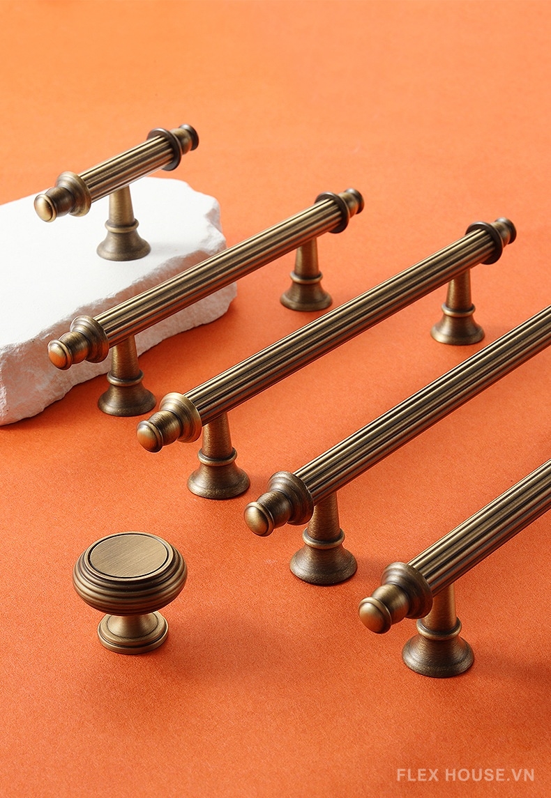 Tay nắm tủ cổ điển bằng đồng kiểu Âu NSH5496CA 7