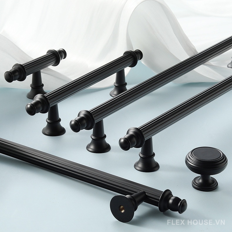 Tay nắm tủ cổ điển đồng thau kiểu Âu NSH5496BL 5