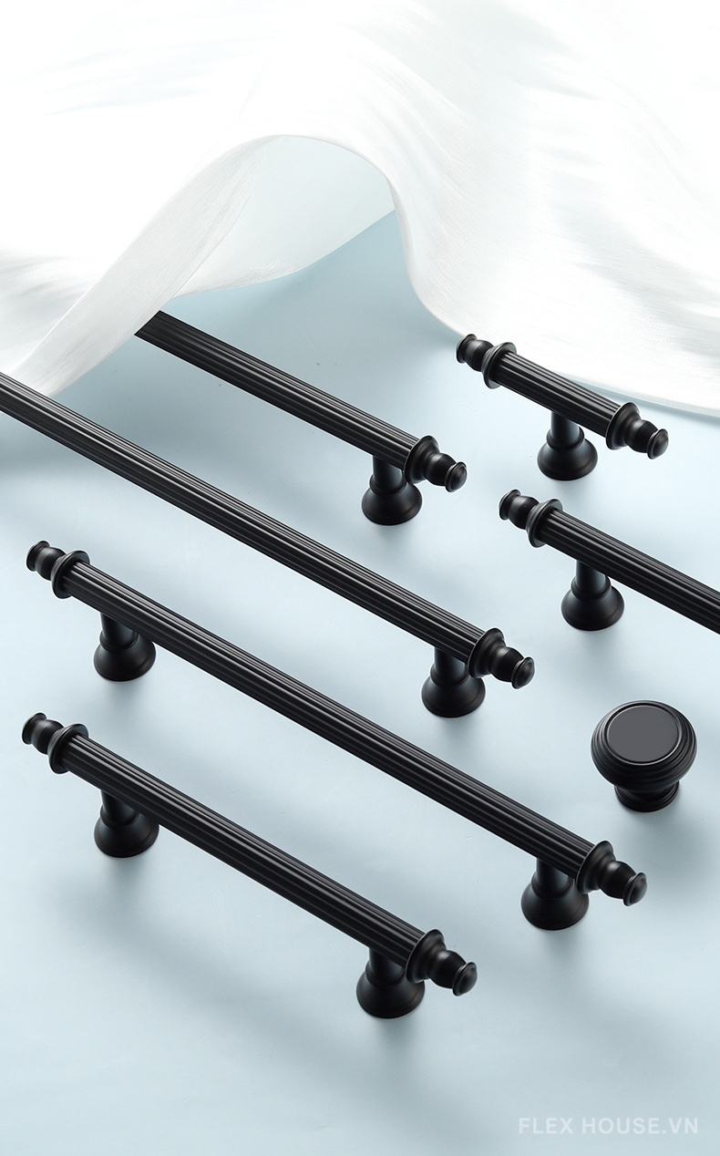 Tay nắm tủ cổ điển đồng thau kiểu Âu NSH5496BL 8