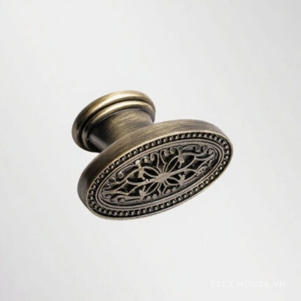 Tay nắm tủ dạng núm oval màu đồng Garis GE62.0