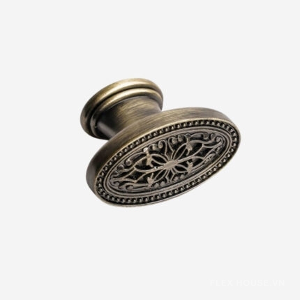 Tay nắm tủ dạng núm oval màu đồng Garis GE62.0