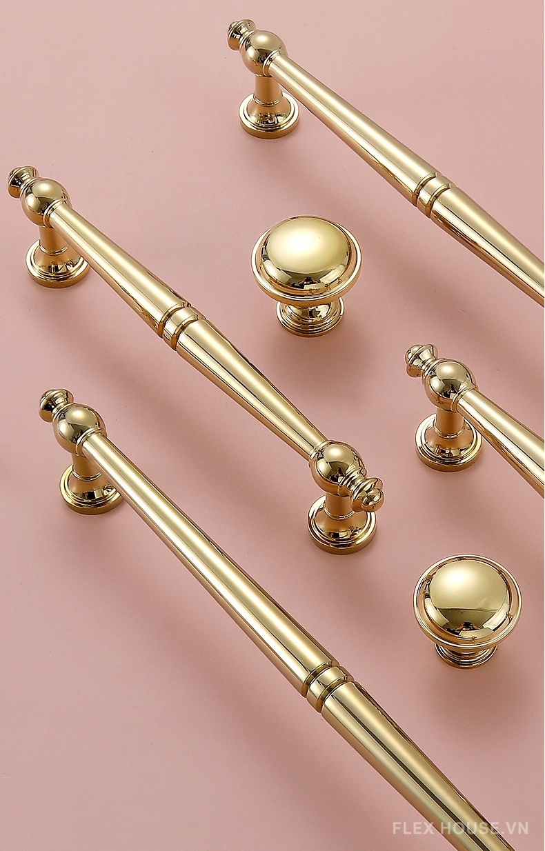 Tay nắm tủ đồng cao cấp decor sang trọng NSH5397YG 6