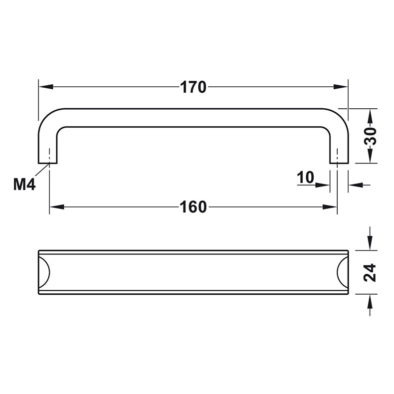 Tay nắm tủ hợp kim kẽm H1720 Hafele 106.65.446 22