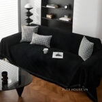 Vỏ bọc ghế sofa Chenille màu đen sang trọng PJ5494