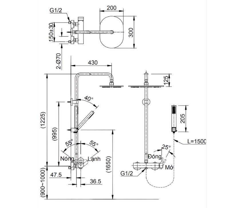Vòi sen tắm cây tắm đứng nóng lạnh Inax BFV-60S 2 Vòi sen tắm cây tắm đứng nóng lạnh Inax BFV-60S