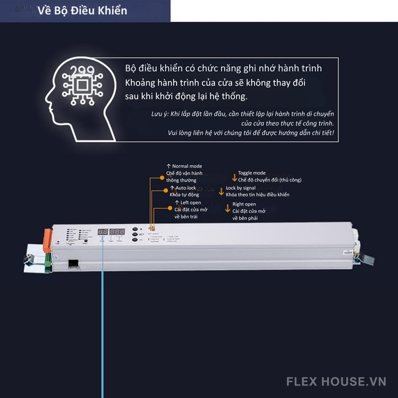 Bộ phụ kiện cửa tự động công trình thương mại 150kg HH130 9 Bộ phụ kiện cửa tự động công trình thương mại 150kg HH130