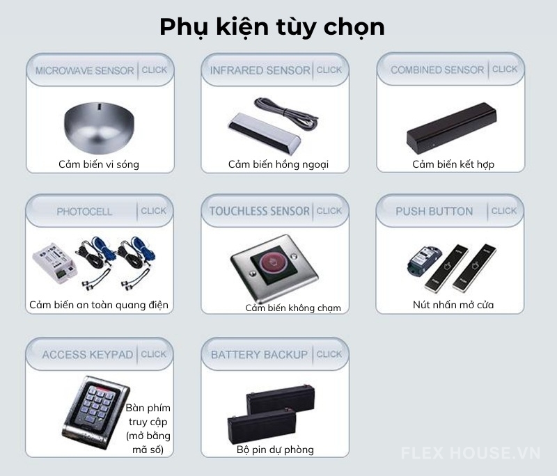 Bộ phụ kiện cửa tự động ghi nhớ thông minh HH115 12 Bộ phụ kiện cửa tự động ghi nhớ thông minh HH115