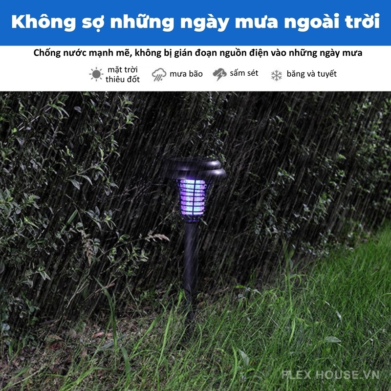 Đèn chống muỗi giật điện vật lý thông minh cắm đất GXY3341