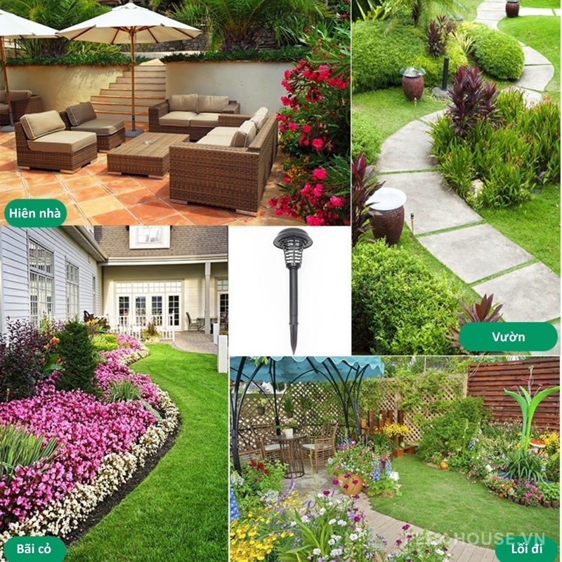 Đèn chống muỗi giật điện vật lý thông minh cắm đất GXY3341