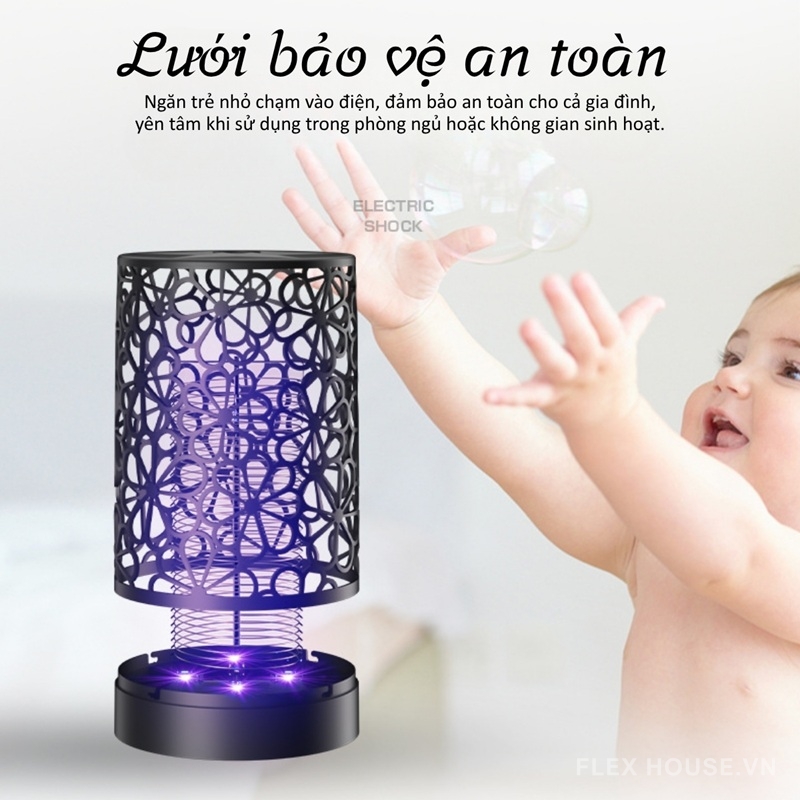 Đèn diệt muỗi ánh sáng tím an toàn cho bé USB JY1079