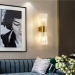 Đèn gắn tường thủy tinh hợp kim xi cao cấp NV 9063