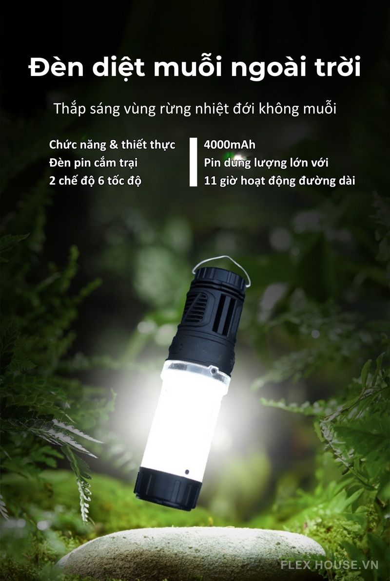 Đèn led chống muỗi cắm trại đa năng có thể gập H2761