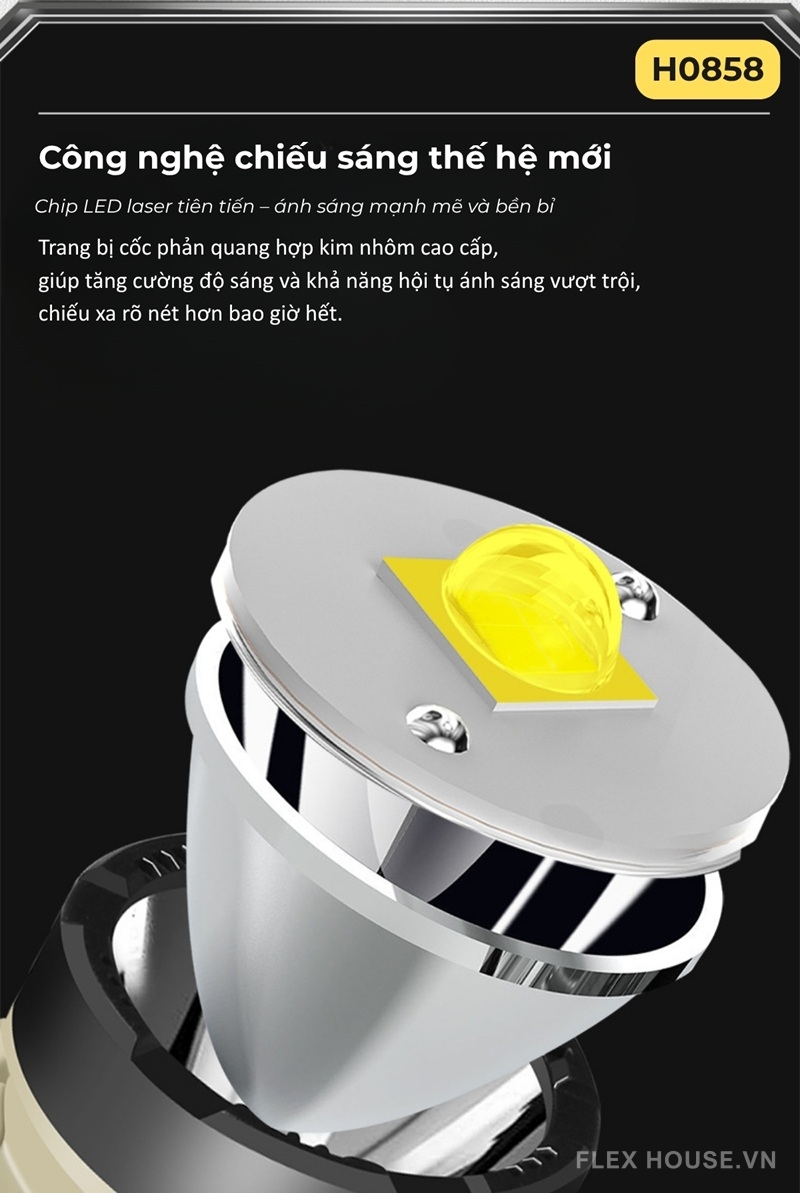 Đèn pin chống muỗi công suất cao sạc USB đa năng H0858