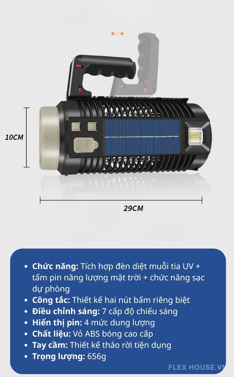 Đèn pin chống muỗi xách tay chiếu xa siêu sáng H6702
