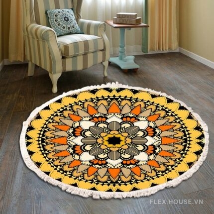Thảm Boho hoa hướng dương tươi sáng XF8036-32