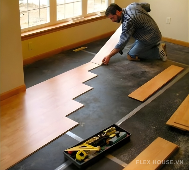 Thảm cao su non lót sàn gỗ cách âm chống rung BB-12 6 Thi công thảm cao su SBR lót sàn gỗ cách âm chống rung BB-12