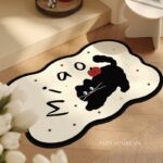 Thảm chống trượt nhà tắm hình mèo và chó lí lắc XF6860.01