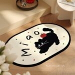 Thảm chống trượt nhà tắm hình mèo và chó lí lắc XF6860.02