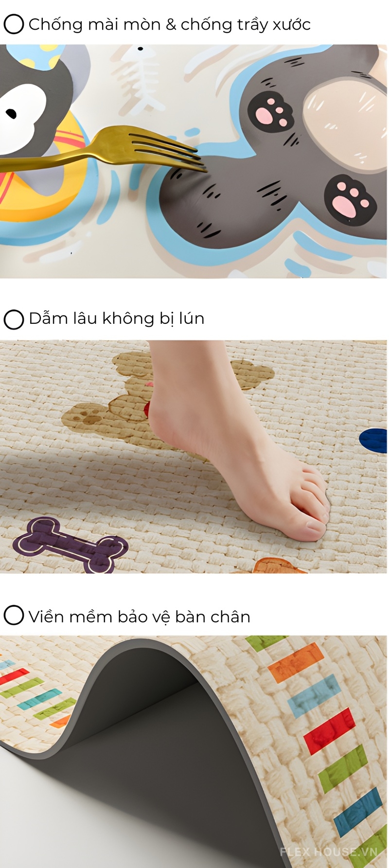 Thảm chùi chân chống trượt siêu thấm hình thú XF1424