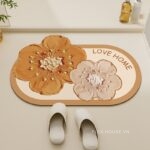 Thảm chùi chân hình hoa kim anh nghệ thuật sơn dầu XF5849.01