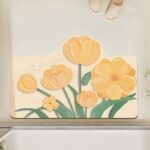 Thảm chùi chân hình hoa tulip nghệ thuật sơn dầu XF5848.01