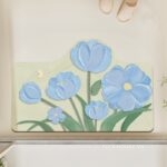 Thảm chùi chân hình hoa tulip nghệ thuật sơn dầu XF5848.02