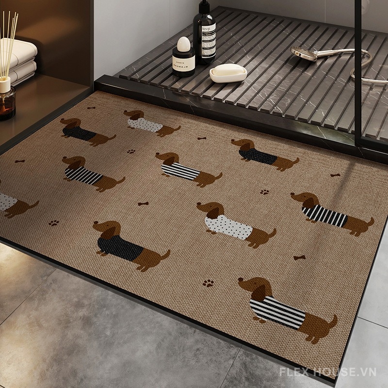 tham-chui-chan-nha-tam-hoa-tiet-cho-dachshund-xf3031-01 Thảm chùi chân nhà tắm họa tiết chó Dachshund XF3031.01