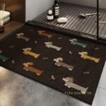Thảm chùi chân nhà tắm họa tiết chó Dachshund XF3031.04