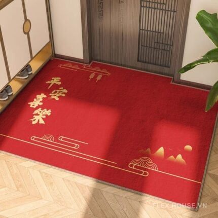 Thảm cửa ra vào chữ thư pháp Bình An Hỷ Lạc XF1097