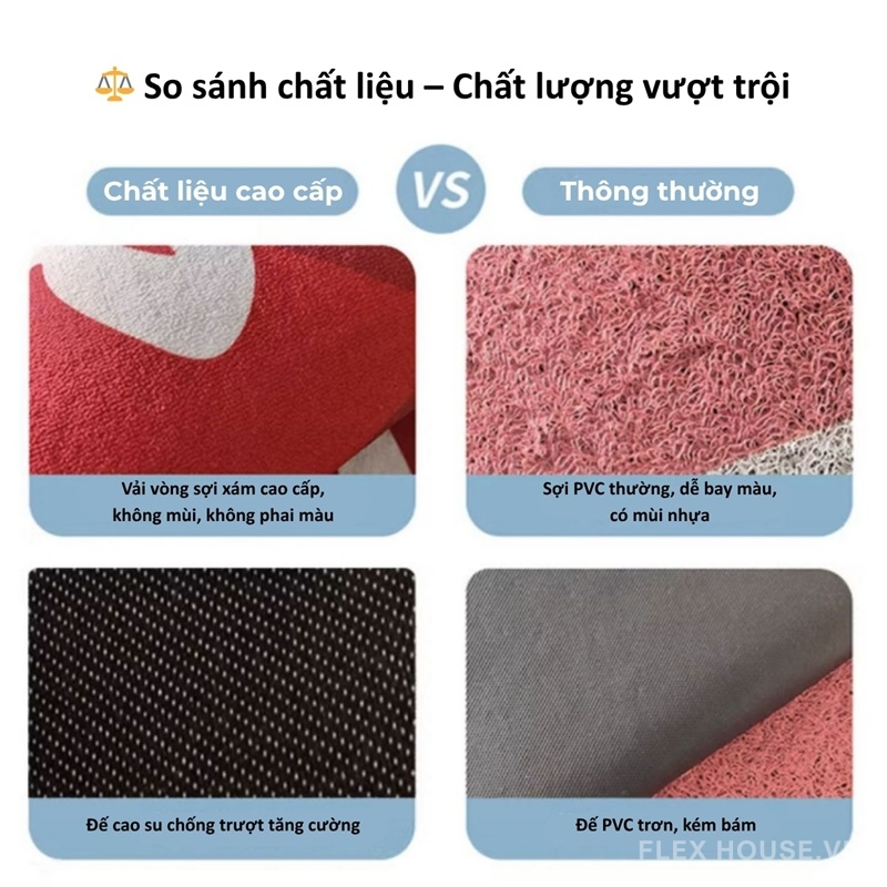 Thảm cửa ra vào phong cách Trung Hoa sắc đỏ may mắn XF1093
