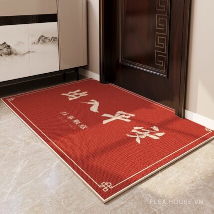 Thảm cửa ra vào phong thủy sắc đỏ chiêu tài lộc XF1095.02