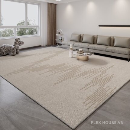 Thảm dệt sợi vòng họa tiết đường sóng Minimal XF6962