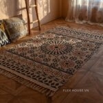 Thảm hoa văn Mosaic hoài cổ decor homestay XF0890