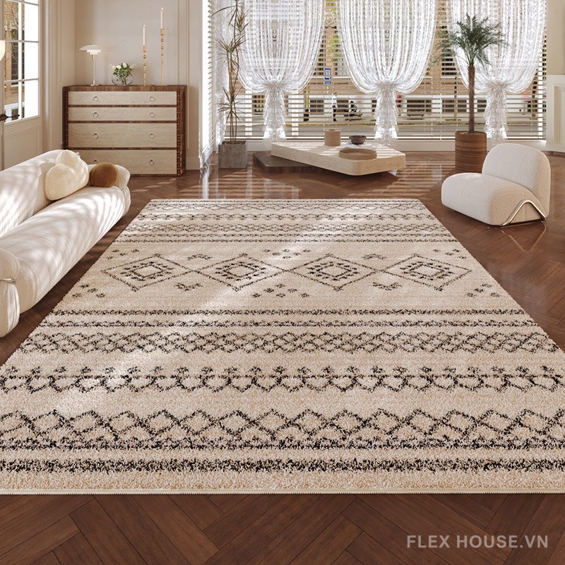 Thảm lông ngắn Cashmere nhân tạo họa tiết Ba Tư XF8258