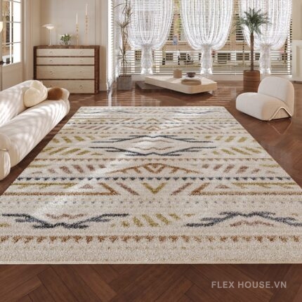 Thảm lông ngắn mô phỏng Cashmere phong cách Boho ấm áp XF8254