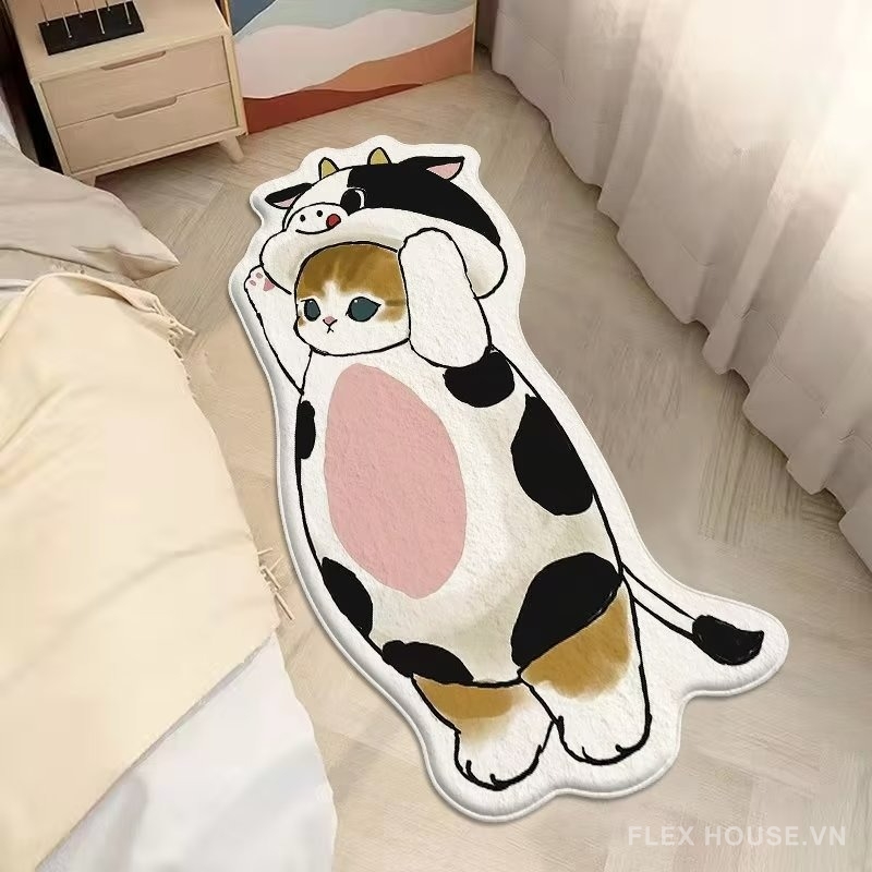 Thảm lông trải sàn polyester hình mèo cosplay XF2499 6 Thảm lông trải sàn polyester hình mèo cosplay XF2499.02