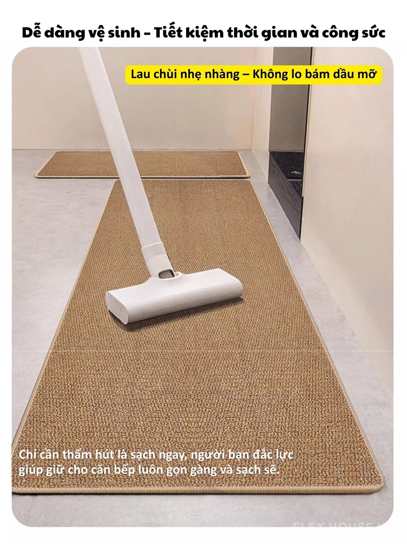 Thảm nhà bếp giả sisal chống trượt siêu thấm hút XF1472